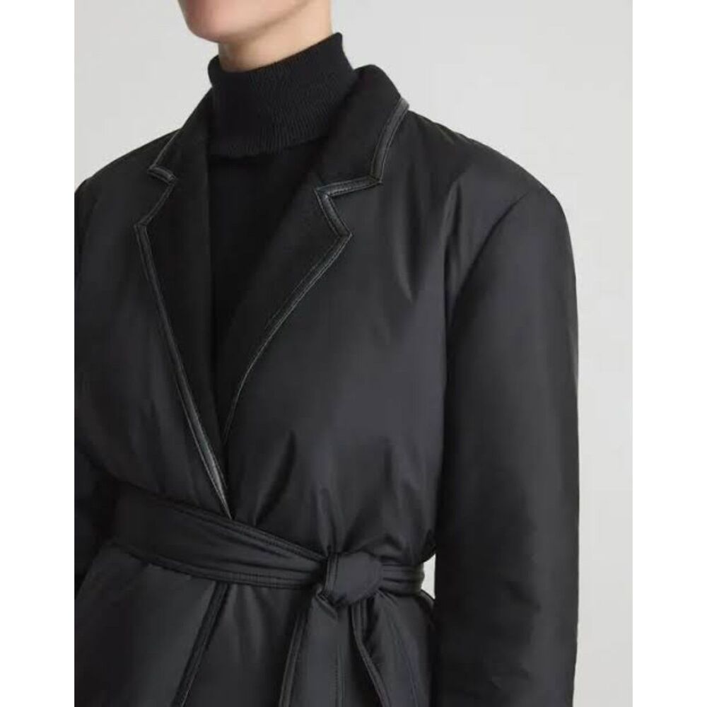 Lafayette 148 Reversible Puffer Coat Camel Hair & Tech Black 2X Excellent - Picture 12 of 13